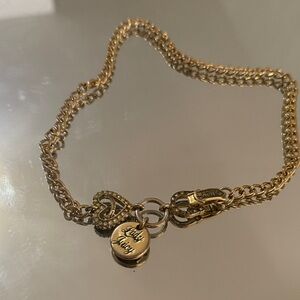 Juicy Couture Gold Necklace with Heart and Round Charms